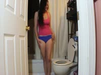 Poop  Video - Thick ass brunettes takes turn shitting on the toilet